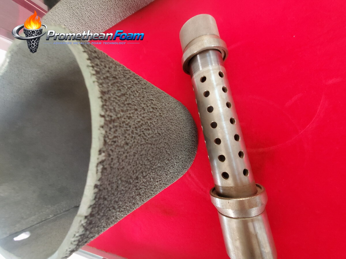Foam metal filter installation in oil and gas well application